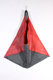 Die Origami-Tasche - Grau/Rot