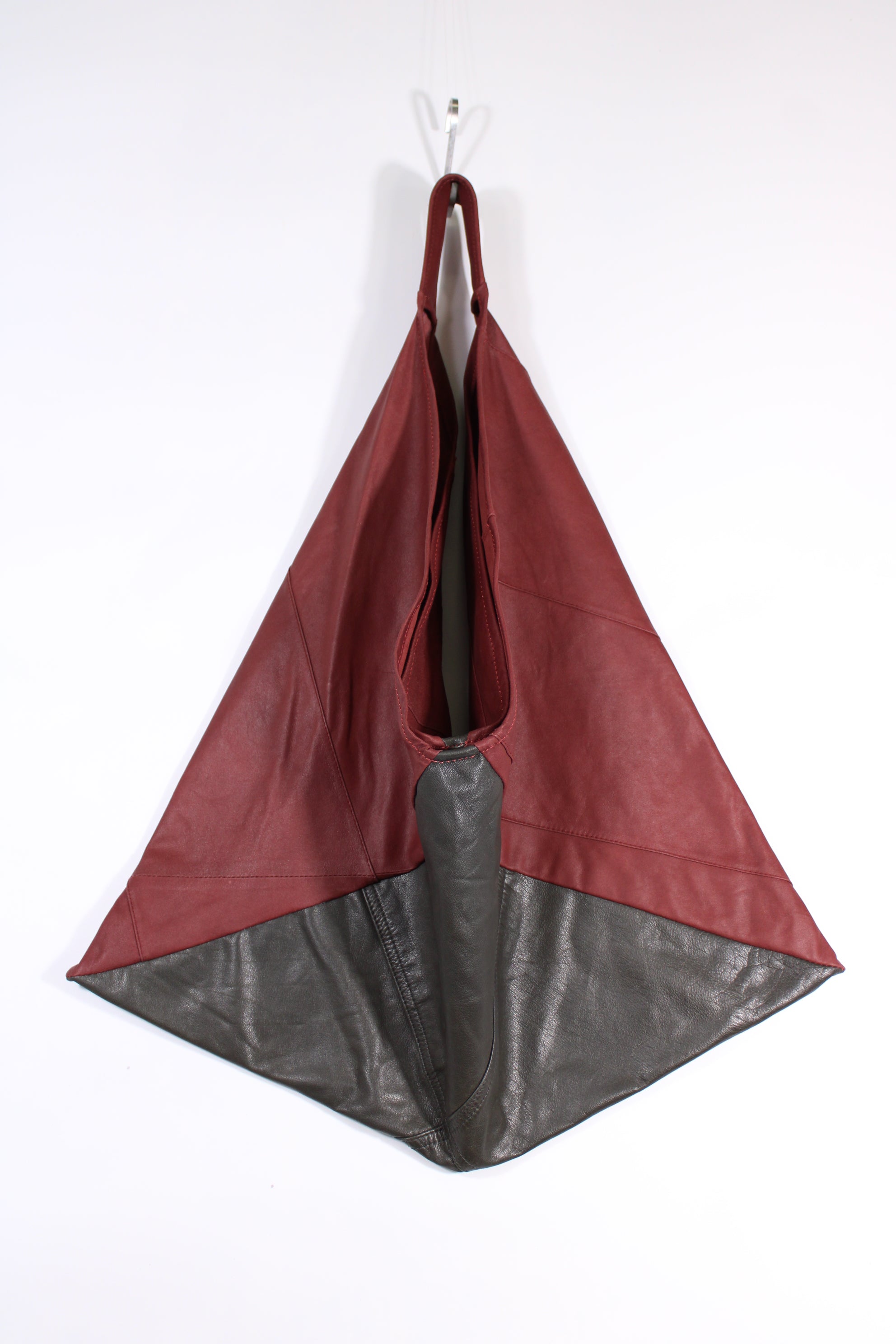 Die Origami-Tasche - Weinrot/Dunkelbraun